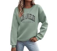 Sweatshirts Femme Y2K Los Angeles Lettre Imprimé Original Sweat-Shirt Manche Longue Col Rond Lâche Vintage Décontracté Pulls Femme Streetwear