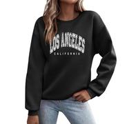Sweatshirts Femme Y2K Los Angeles Lettre Imprimé Original Sweat-Shirt Manche Longue Col Rond Lâche Vintage Décontracté Pulls Femme Streetwear