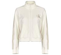 Sweatshirts femmes Calvin Klein Jeans LS STRETCH TERRY FZ TRACK JACKET Blanc EU L