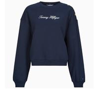 Sweatshirts femmes Tommy Hilfiger GOLD BTN SCRIPT FLEECE SWTSRT Marine EU S