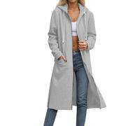 Sweatshirts longs pour femmes UK avec fermeture éclair et poches, vestes en polaire entièrement zippées pour femmes, cardigans longs, tuniques avec fentes latérales, pulls oversized, manteaux longues