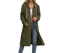 Sweatshirts longs pour femmes UK avec fermeture éclair et poches, vestes en polaire zippées intégralement pour dames, cardigans longs en molleton, tuniques avec fentes latérales, pulls oversized