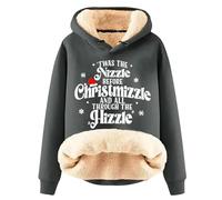 Sweatshirts Noel Femme Pull à Capuche imprimé Confortable pour pour l'hiver Édition Noël | -Shirt Chaud et élégant doublé en Polaire (Grey M)