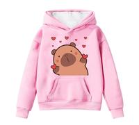 Sweatshirts oversize pour adolescents pour filles, pull avec imprimé capybara et poche, confortable pull à capuche à manches longues pour jeunes enfants, ensemble décontracté d’hiver/loisirs pour bébé