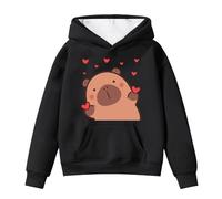 Sweatshirts oversize pour adolescents pour filles, pull avec imprimé capybara et poche, confortable pull à capuche à manches longues pour jeunes enfants, ensemble décontracté d'hiver/loisirs pour bébé