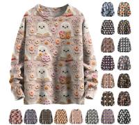 Sweatshirts pour femmes fantôme citrouille chemise à manches longues Halloween graphique automne fantôme effrayant pull tops, Sweat-shirt Ghost Reading Book - Rose, L