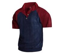 Sweatshirts pour hommes Pull décontracté Henley Col Sweat-shirt sans capuche Manches longues Hiver Chaud Jacquard Sweater Col roulé Patchwork Boutons pression Pull de travail Pull décontracté, O bleu