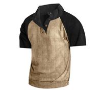 Sweatshirts pour hommes Pull décontracté Henley Col Sweat-shirt sans capuche Manches longues Hiver Chaud Jacquard Sweater Col roulé Patchwork Boutons pression Pull de travail Pull décontracté, O Kaki