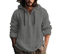 sweatshirts pour hommes & sweatshirts New Europe And The States Cotton And The States Cotton And Linen Shirt Hooded Sweater Hooded Sleeve Short Hooded Spring And Summer Casual Men's Beach T Shirt Mens
