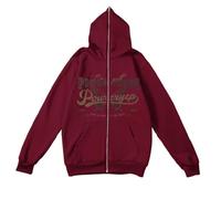 Sweatshirts Pull à capuche pour homme avec fermeture éclair et lettres imprimées style couple, sweat-shirt décontracté à coupe ample pour un usage quotidien en plein air Sweat-shirt de camp pour
