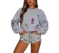 Sweatshirts sans Capuche d'halloween Femmes Sweatshirt à Impression Graphique en 3D Sweat Crewneck Amusant Haut De Page Pullover Travail Et Quotidien SoiréE d'halloween DéContractéE Chic