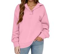 Sweatshirts surdimensionnés de couleur unie pour femmes, sweatshirts amples décontractés pour femmes, haut à nouer, rose, XXL