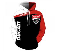 Sweatshirts Unisexes 3D pour Ducati Hoodies Hooded Tops Casual Long Sleeve Motorcycle Hoodie Sports Jumpers with Pockets-E||XS