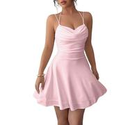 SweatyRocks Robe sans manches élégante pour femme - Mini robe à bretelles | Robe blanche courte, robe de mariée pour femme, robe d'été courte pour femme, robe sexy, robe de fête