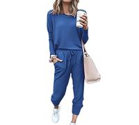 Sweatyshark Survêtement Femme Ensemble de Sport 2 Pièce Sweatshirt + Pantalon avec Poches Casual Pyjama D'Intérieur Jogging Pullover Outwear Tenue Yoga Sportswear
