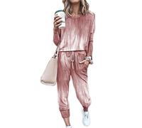 Sweatyshark Survêtement Femme Ensemble de Sport 2 Pièce Sweatshirt + Pantalon avec Poches Casual Pyjama D'Intérieur Jogging Pullover Outwear Tenue Yoga Sportswear,B Rouge,3XL