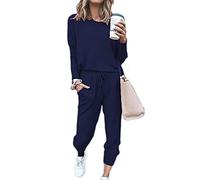 Sweatyshark Survêtement Femme Ensemble de Sport 2 Pièce Sweatshirt + Pantalon avec Poches Casual Pyjama D'Intérieur Jogging Pullover Outwear Tenue Yoga Sportswear