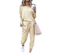 Sweatyshark Survêtement Femme Ensemble de Sport 2 Pièce Sweatshirt + Pantalon avec Poches Casual Pyjama D'Intérieur Jogging Pullover Outwear Tenue Yoga Sportswear