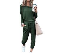 Sweatyshark Survêtement Femme Ensemble de Sport 2 Pièce Sweatshirt + Pantalon avec Poches Casual Pyjama D'Intérieur Jogging Pullover Outwear Tenue Yoga Sportswear