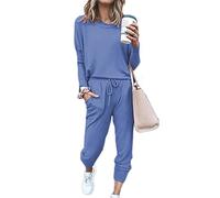 Sweatyshark Survêtement Femme Ensemble de Sport 2 Pièce Sweatshirt + Pantalon avec Poches Casual Pyjama D'Intérieur Jogging Pullover Outwear Tenue Yoga Sportswear