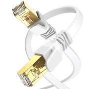 SWECENT Câble plat Ethernet CAT8 de 20 m, haut débit 40 Gbit/s, avec connecteur RJ45, compatible avec Xbox, PC, PS5/S4, routeur, modem, Smart TV, WiFi (blanc)