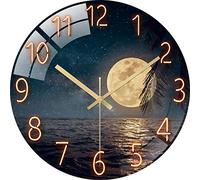 SWECOMZE Horloge murale moderne silencieuse - Diamètre : 30 cm - Sans bruit de tic-tac - Pour salon, cuisine, bureau (C)