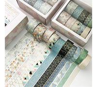 SWECOMZE Lot de 10 rouleaux de ruban adhésif Washi - Ruban adhésif décoratif - Pour bricolage et masquage