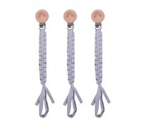 SWECOMZE Lot de 3 attache-tétine en coton - Pour nouveau-né, fille et garçon - Gris