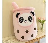 SWECOMZE Panda - Peluche douce - Motif tasse de thé aux perles - Idéal comme jouet ou comme jouet - Rose 23 cm