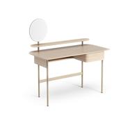 Swedese Bureau Luna avec tiroir. étagère et miroir Chêne pigmenté blanc