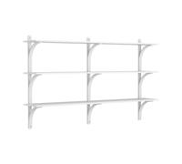 Swedese Étagère Levi à 3 plateau Blanc laqué frêne-aluminium. 180 cm