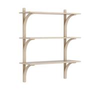 Swedese Étagère Levi à 3 plateau Blanc pigmenté chêne-aluminium. 90 cm