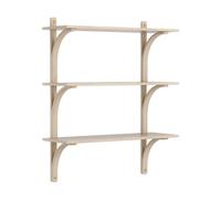 Swedese Étagère Levi à 3 plateau Blanc pigmenté chêne-laiton. 90 cm