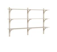 Swedese Étagère Levi à 3 plateau Blanc pigmenté frêne-laiton. 180 cm