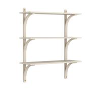 Swedese Étagère Levi à 3 plateau Blanc pigmenté frêne-laiton. 90 cm