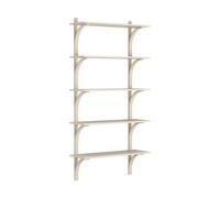 Swedese Étagère Levi à 5 plateau Blanc pigmenté frêne-aluminium. 90 cm