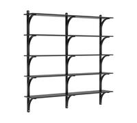 Swedese Étagère Levi à 5 plateau Frêne noirci-aluminium. 180 cm