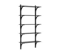 Swedese Étagère Levi à 5 plateau Frêne noirci-aluminium. 90 cm
