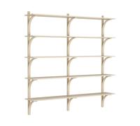 Swedese Étagère Levi à 5 plateau Frêne verni naturel-aluminium. 180 cm