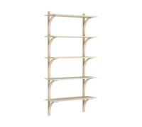 Swedese Étagère Levi à 5 plateau Frêne verni naturel-aluminium. 90 cm