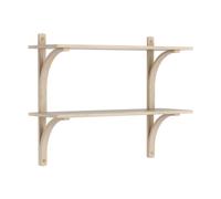 Swedese Étagère Levi Chêne blanchi-laiton. 2 étagères. 90 cm