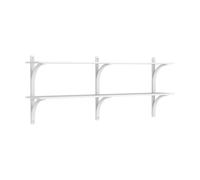 Swedese Étagère Levi Frêne blanc-acier inoxydable. 2 étagères. 180 cm