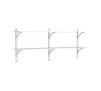 Swedese Étagère Levi Frêne blanc-laiton. 2 étagères. 180 cm