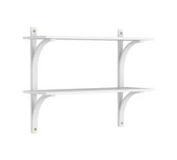 Swedese Étagère Levi Frêne blanc-laiton. 2 étagères. 90 cm