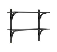 Swedese Étagère Levi Frêne noir-laiton. 2 étagères. 90 cm