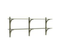 Swedese Étagère Levi Moss green-acier inoxydable. 2 étagères. 180 cm