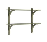 Swedese Étagère Levi Moss green-acier inoxydable. 2 étagères. 90 cm