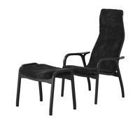 Swedese Fauteuil et repose-pieds Lamino Black Edition Noir