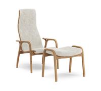 Swedese Fauteuil et repose-pieds Lamino chêne huilé/peau de mouton Blanc cassé (blanc)