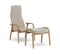 Swedese Fauteuil et repose-pieds Lamino chêne huilé/peau de mouton Moonlight (beige)
